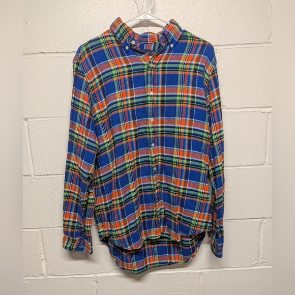 Ralph Lauren Men's Colorful Plaid Flannel Button-Down Long Sleeve Shirt Medium - Picture 1 of 5